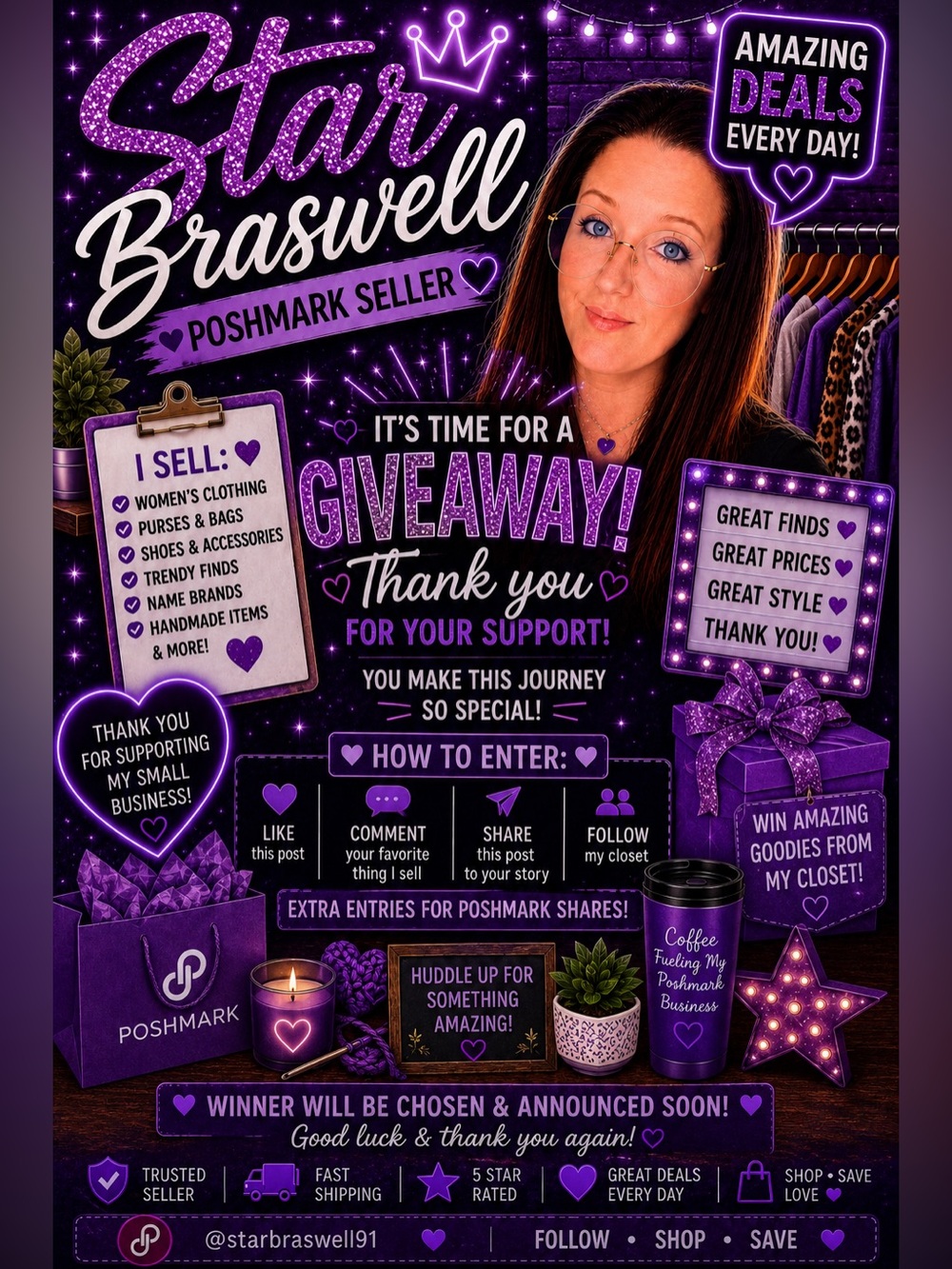 Giveaway time I appreciate you joining my life show thank you!!!
